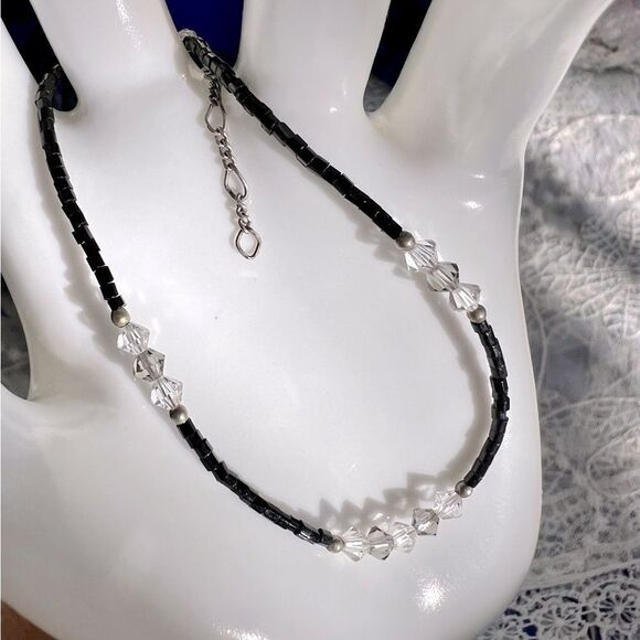 Vintage Dainty Sterling & Crystal Bracelet Anklet - Picture 8 of 13